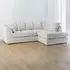 Canolo 3-Seater Left Hand Corner Chaise Sofa - Cream, Jumbo Cord