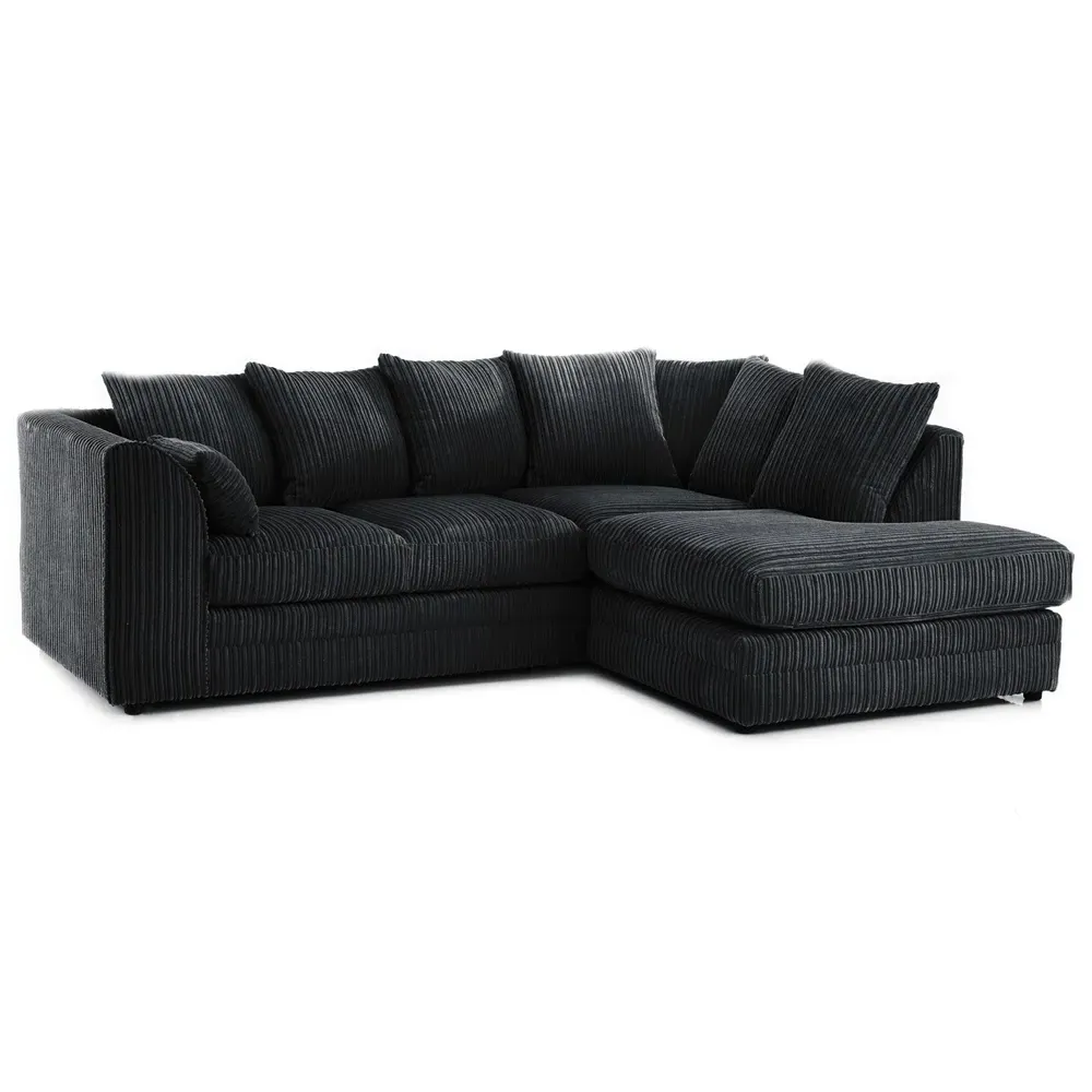 Canolo 3-Seater Left Hand Corner Chaise Sofa - Grey, Jumbo Cord