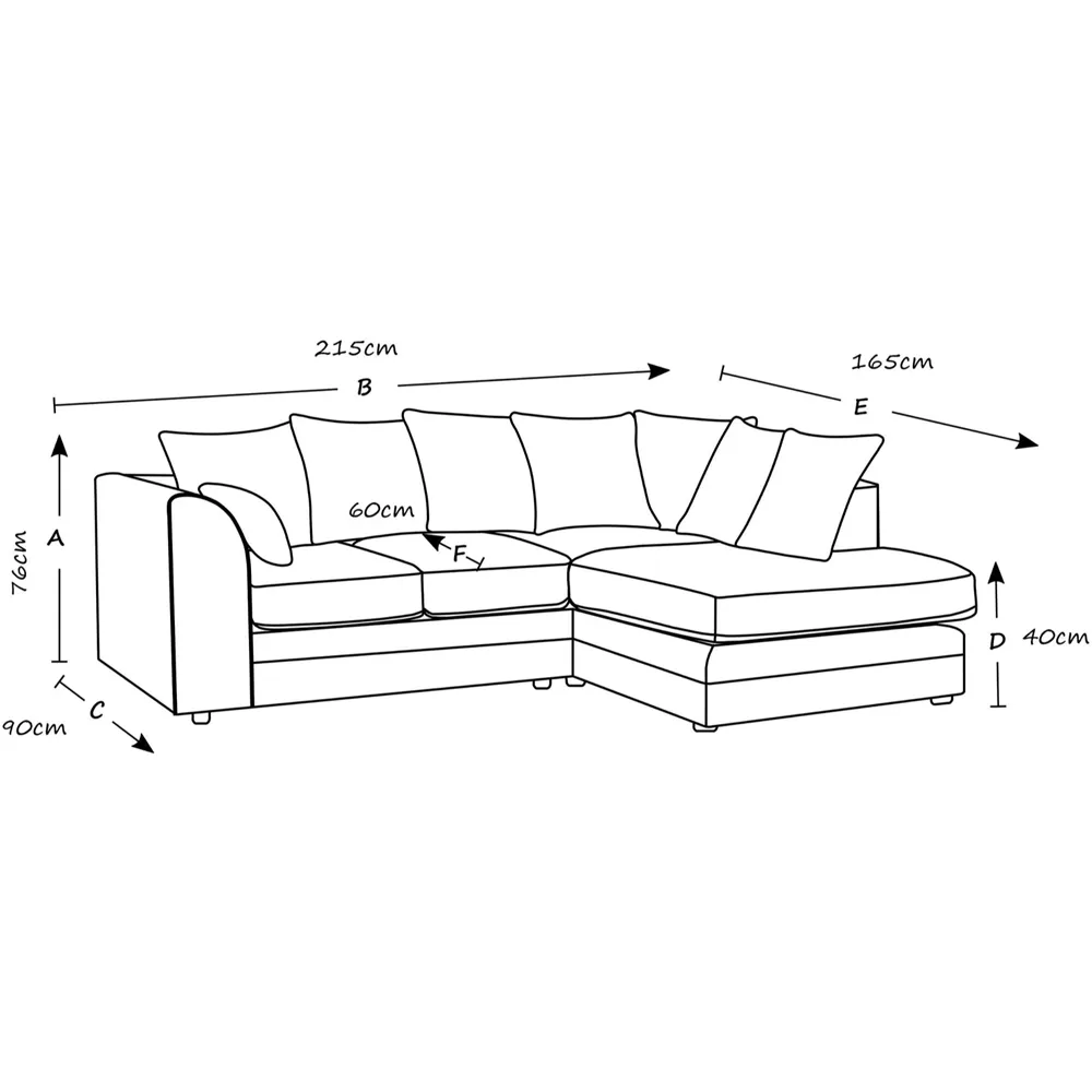 Canolo 3-Seater Right Hand Corner Chaise Sofa - Black, Crush Velvet