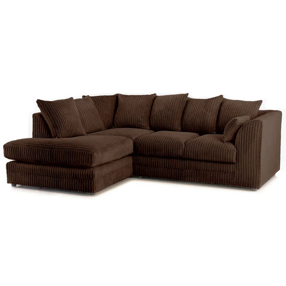 Canolo 3-Seater Right Hand Corner Chaise Sofa - Brown, Jumbo Cord