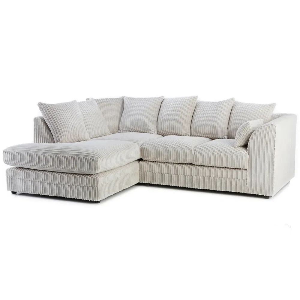 Canolo 3-Seater Right Hand Corner Chaise Sofa - Cream, Jumbo Cord