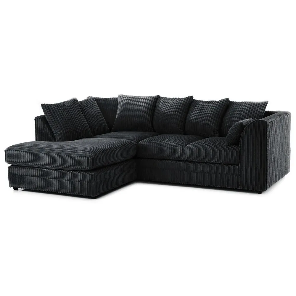 Canolo 3-Seater Right Hand Corner Chaise Sofa - Grey, Jumbo Cord