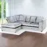 Canolo 3-Seater Right Hand Corner Chaise Sofa - Silver, Crush Velvet