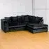 Canolo 4-Seater Corner Chaise Sofa - Black, Crush Velvet