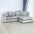 Canolo 4-Seater Corner Chaise Sofa - Silver, Crush Velvet
