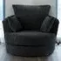 Canolo Swivel Chair - Black, Jumbo Cord