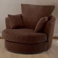 Canolo Swivel Chair - Brown, Jumbo Cord