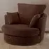 Canolo Swivel Chair - Brown, Jumbo Cord