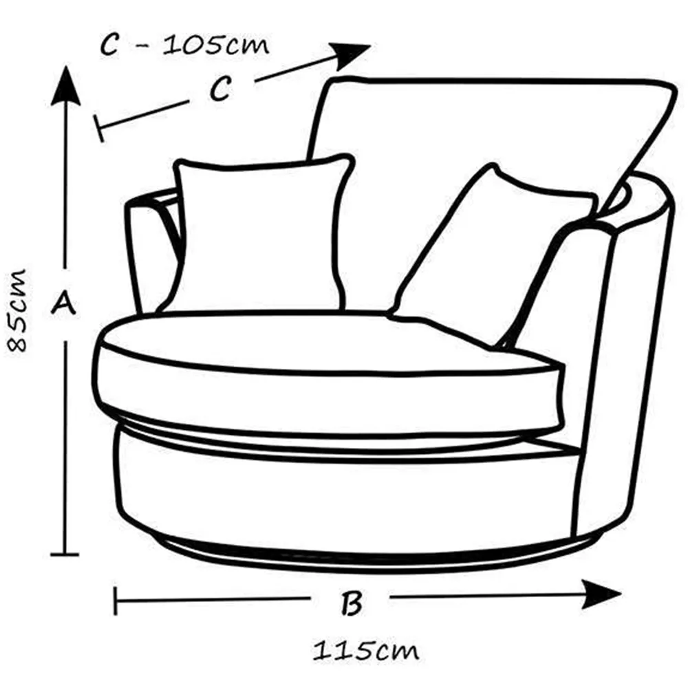 Canolo Swivel Chair - Cream, Jumbo Cord