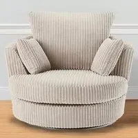 Canolo Swivel Chair - Cream, Jumbo Cord