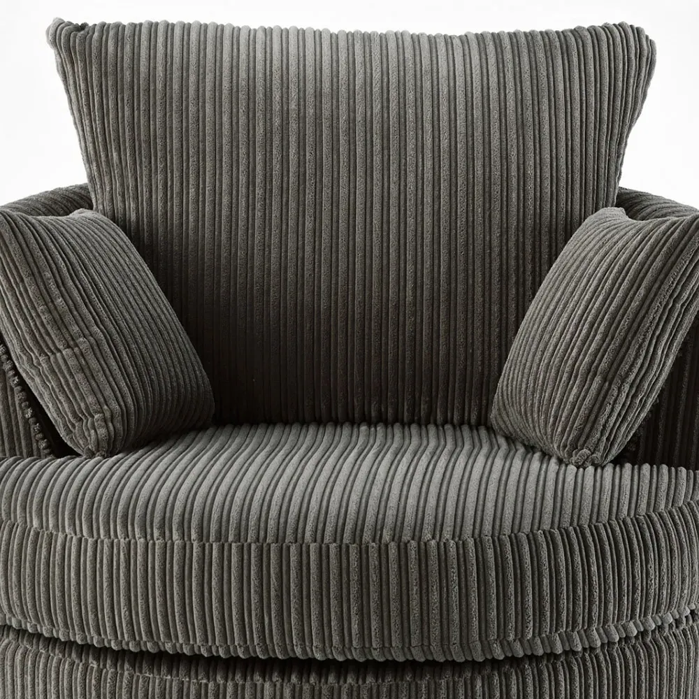 Canolo Swivel Chair - Grey, Jumbo Cord