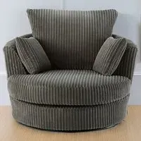 Canolo Swivel Chair - Grey, Jumbo Cord