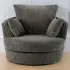 Canolo Swivel Chair - Grey, Jumbo Cord