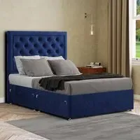 Castle Single Divan Bed with 2 Drawers - Navy, Plush