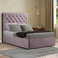 Castle Single Divan Bed with 2 Drawers - Pink, Plush