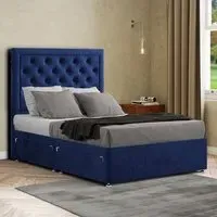 Castle Small Double Divan Bed with 2 Drawers - Navy