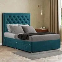 Castle Super King Size Divan Bed with Drawers - Emerald