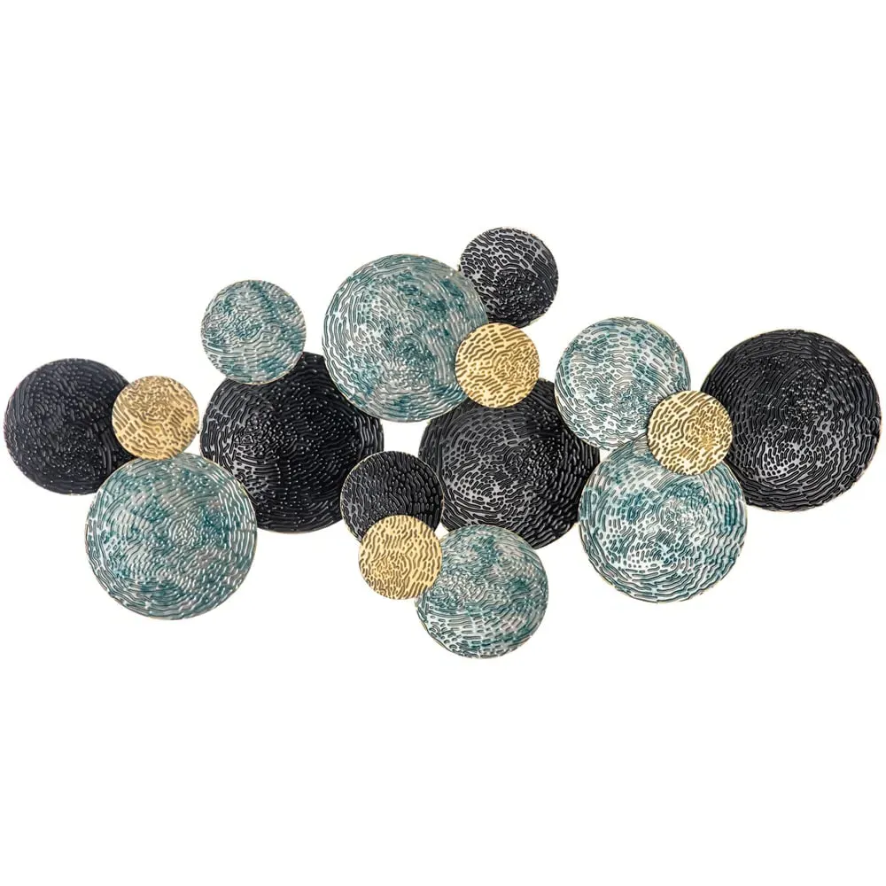 Circle Metal Wall Art Sculpture - Blue image