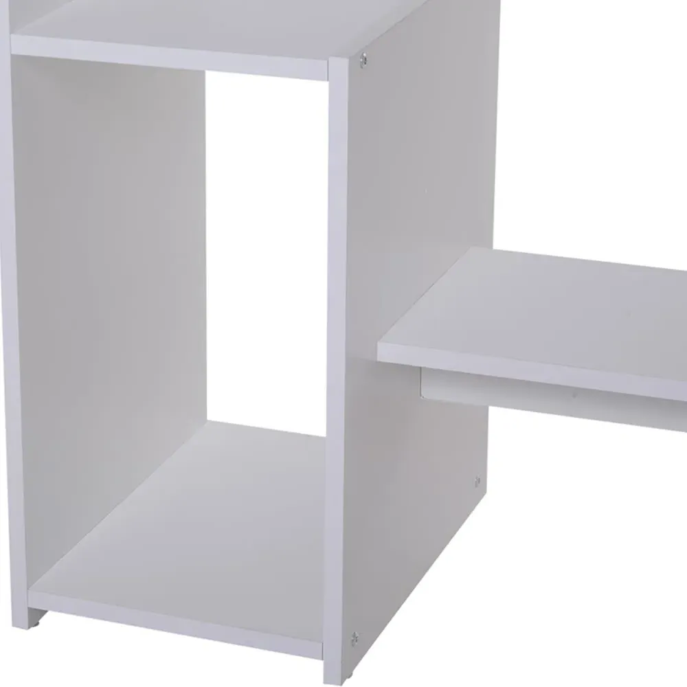 Compact Computer Desk with Storage - White