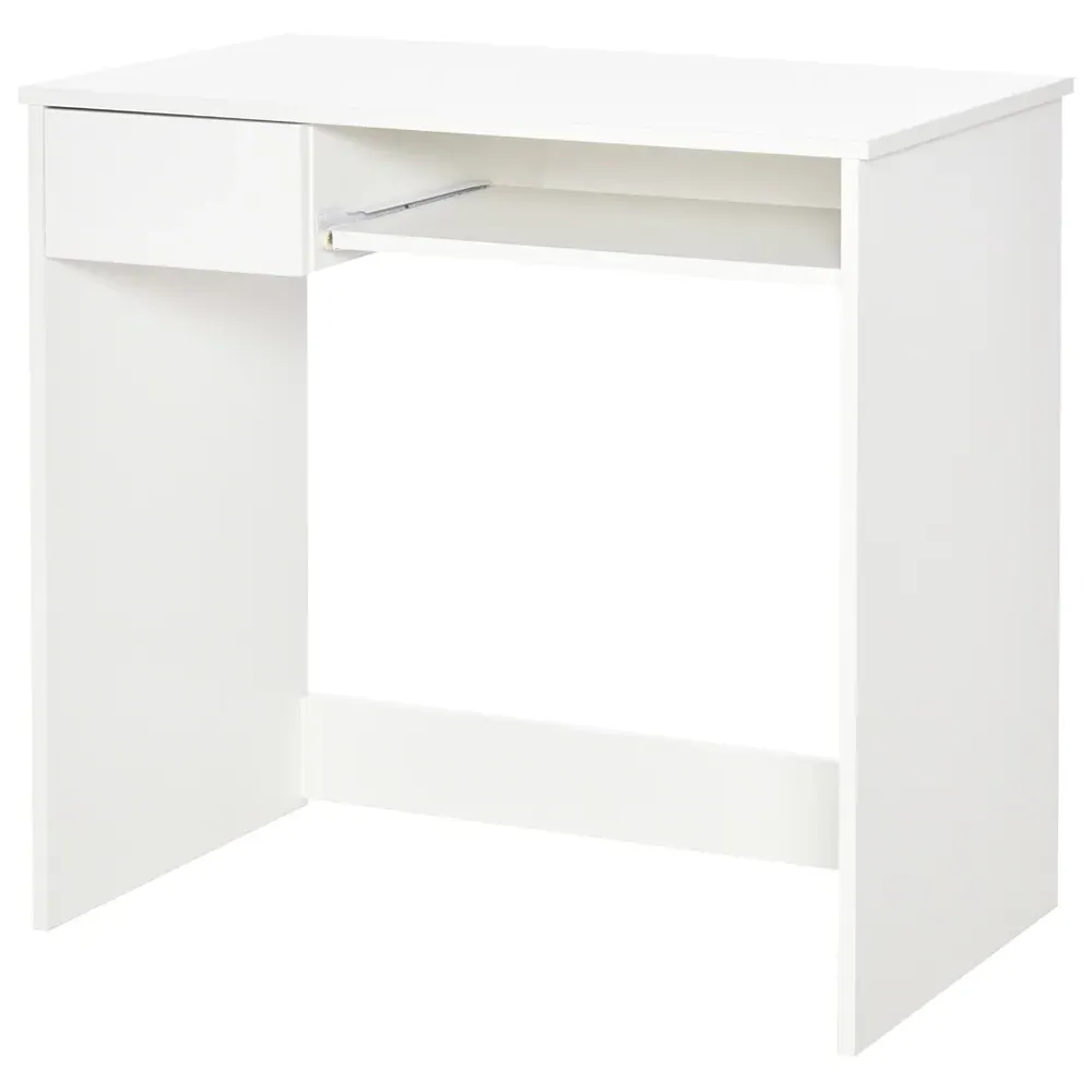 Compact Office Desk with Storage - White, Oak