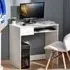 Compact Office Desk with Storage - White, Oak