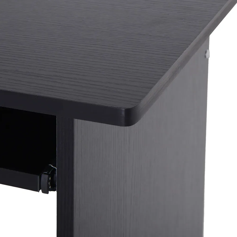 Compact Small Office Desk with Storage - Black