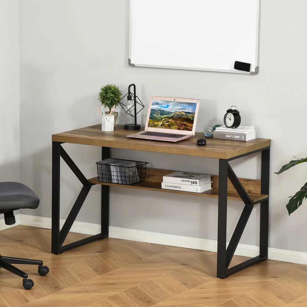 Computer Writing Desk with Storage - Brown