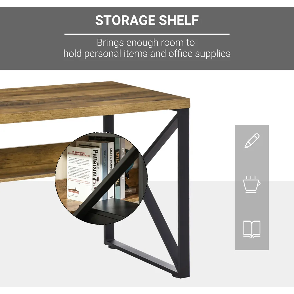 Computer Writing Desk with Storage - Brown