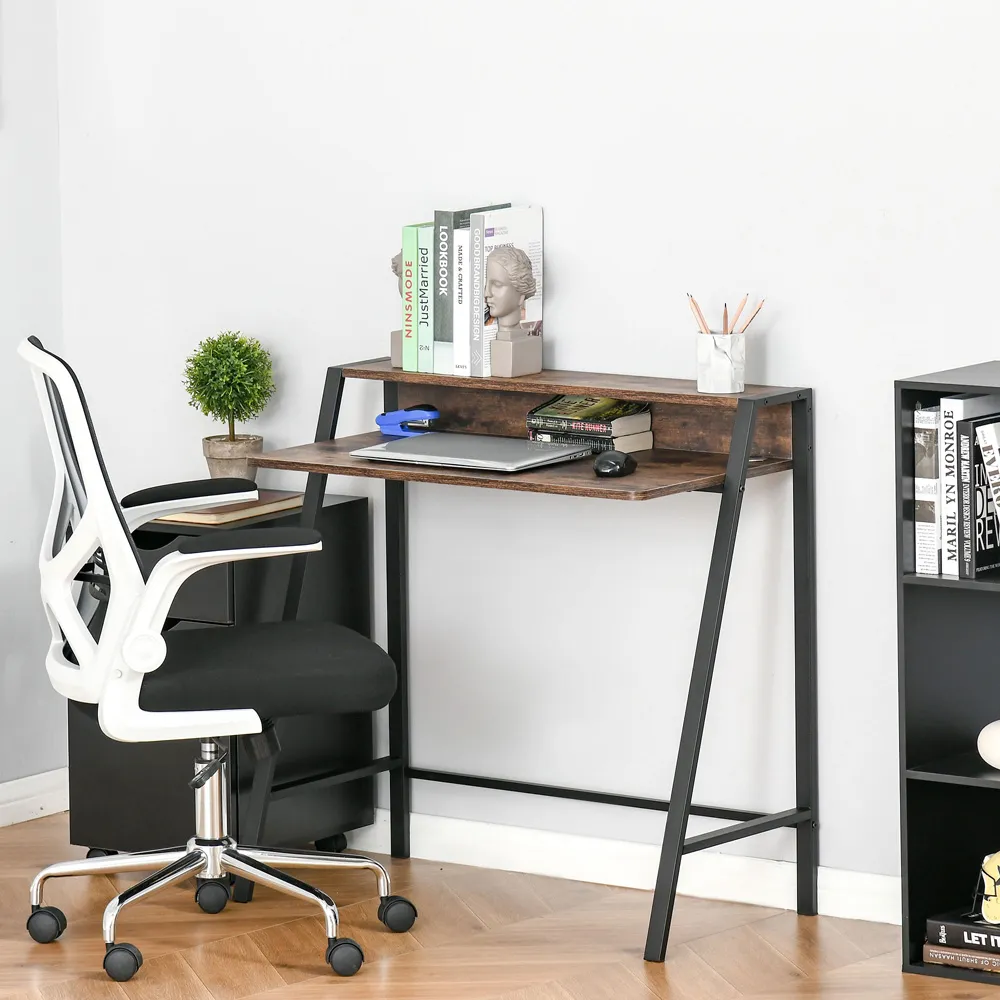 Computer Writing Desk with Storage - Brown