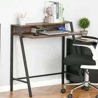 Computer Writing Desk with Storage - Brown