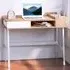 Computer Writing Desk with Storage - Oak, White