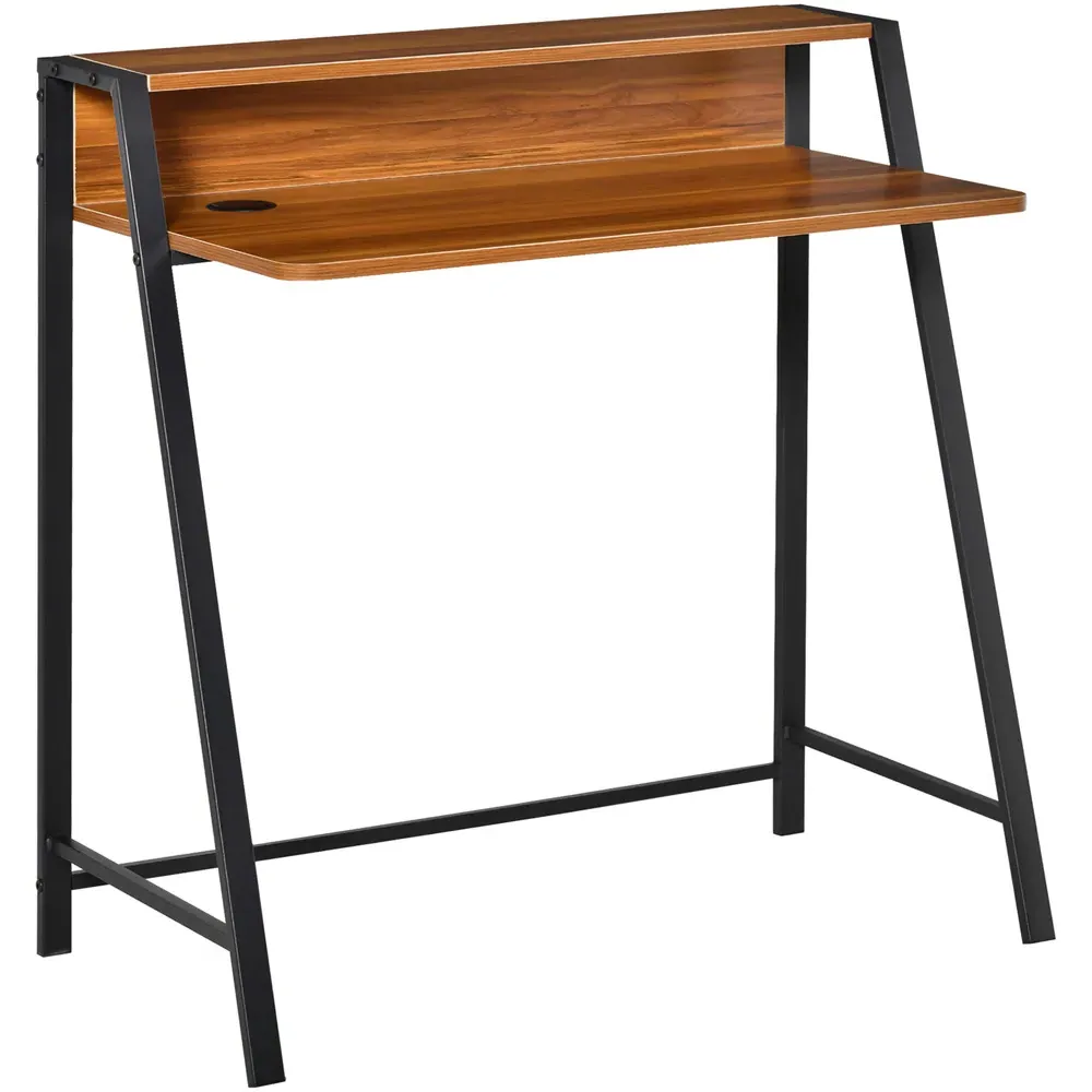 Computer Writing Desk with Storage - Walnut