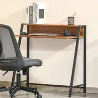 Computer Writing Desk with Storage - Walnut