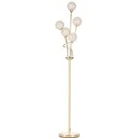 Crystal Floor Lamp with 5 Ball Shades - Gold, Metal