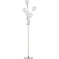 Crystal Floor Lamp with 5 Ball Shades - Silver, Metal