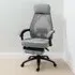 Dark Grey Mesh Swivel Office Chair with Footrest - Grey