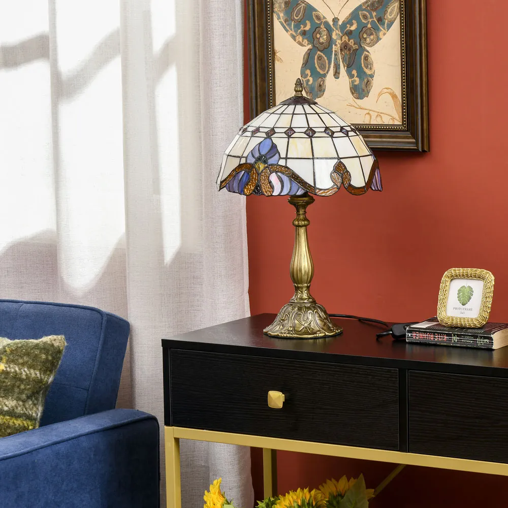 Decorative Table Lamp - Multi, Stained Glass