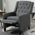 Deep Grey Button Tufted Wingback Recliner Chair - Grey, Microfibre