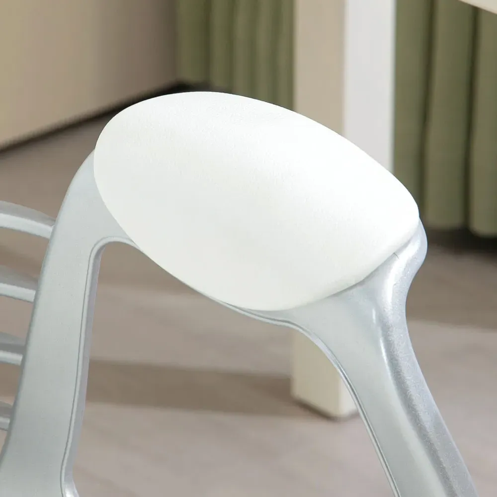 Diamante Padded Swivel Office Chair - White, PU Leather