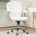 Diamante Padded Swivel Office Chair - White, PU Leather