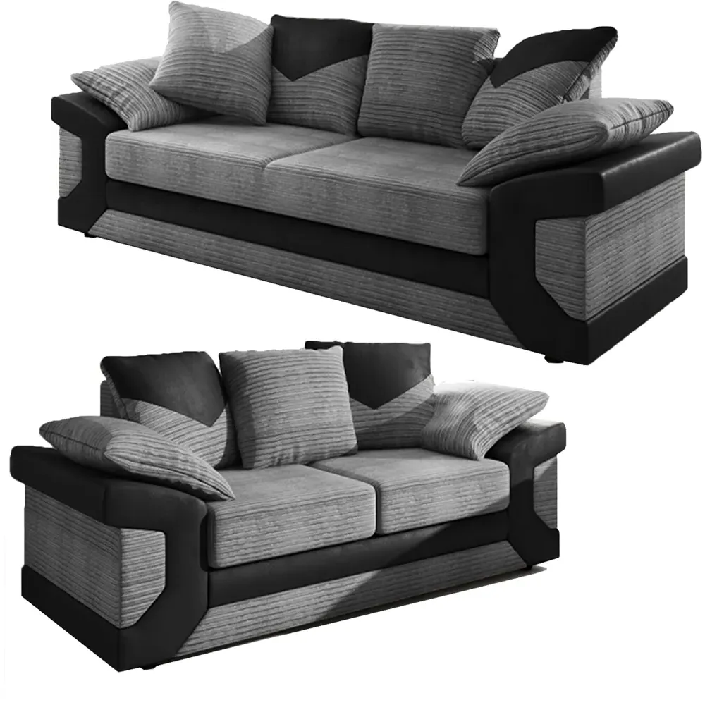 Dino 5-Seater Sofa Suite with Scatter Back - Grey