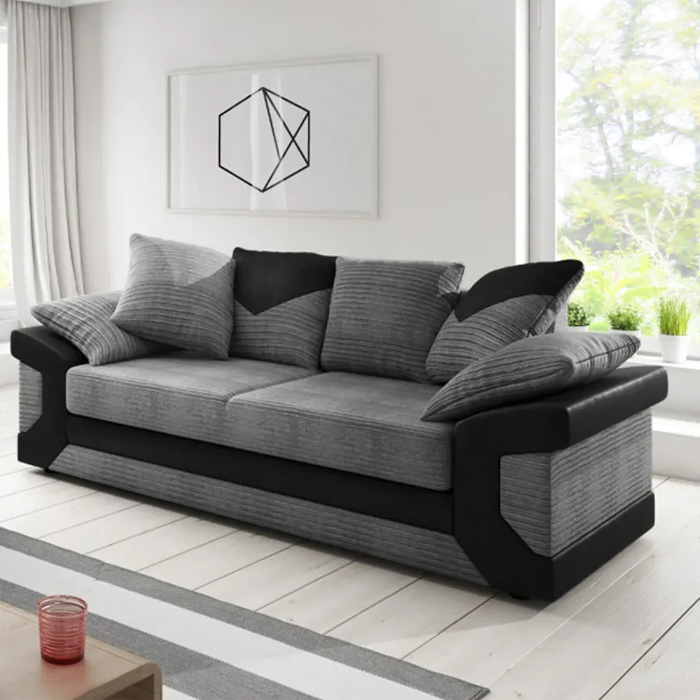Dino 5-Seater Sofa Suite with Scatter Back - Grey