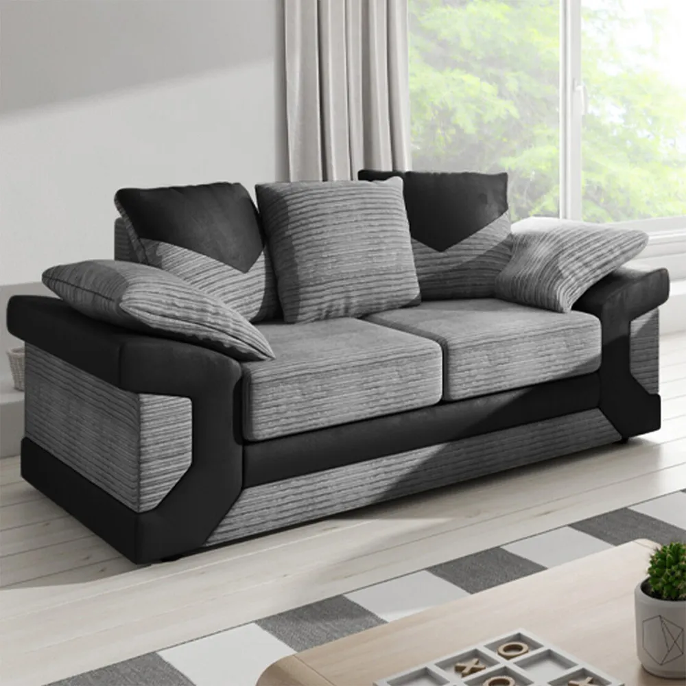 Dino 5-Seater Sofa Suite with Scatter Back - Grey