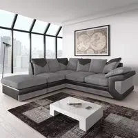 Dino Right Hand Corner Sofa with Footstool - Black, Grey