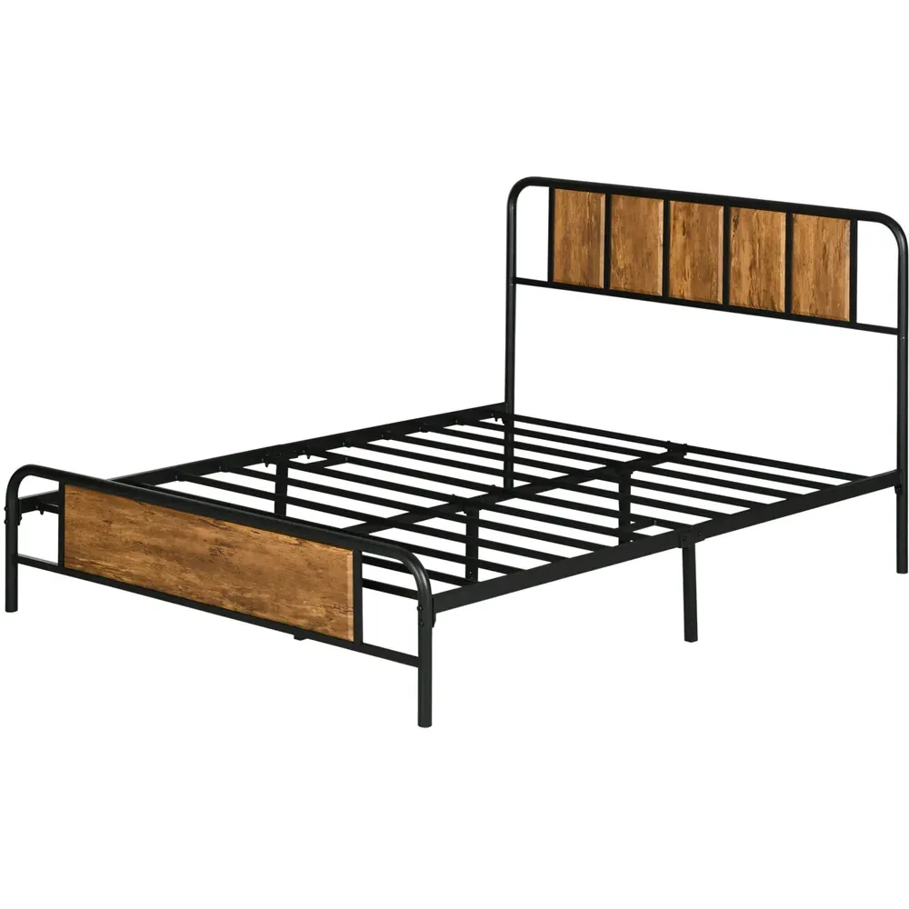 Double Bed Frame - Rustic Brown