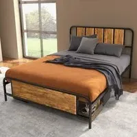 Double Bed Frame - Rustic Brown