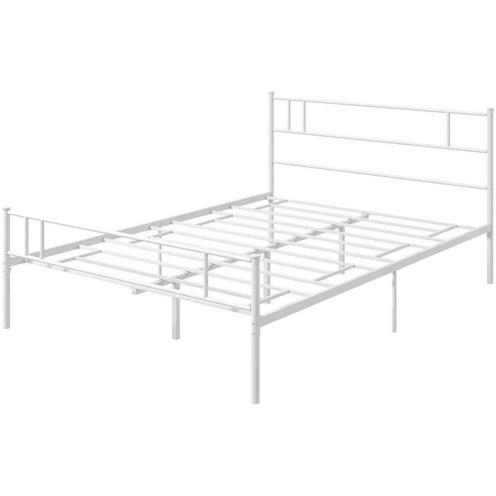 Double Bed Frame - White, Metal