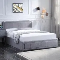 Double Ottoman Bed Frame with Storage - Grey