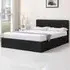Double Ottoman Bed with Storage - Black, Leather