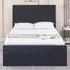 Double Ottoman Bed with Storage - Black, Velvet